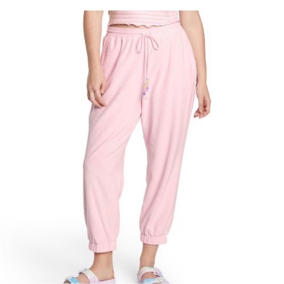 STONEY CLOVER LANE x TARGET PINK JOGGER SWEATPANTS SIZE LARGE L - Picture 1 of 8
